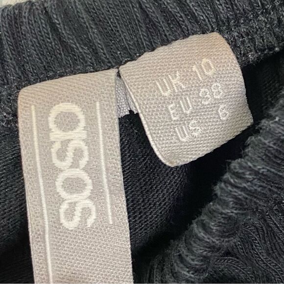 ASOS | Off The Shoulder Black Peasant Mini Dress Size 6 - Picture 9 of 10